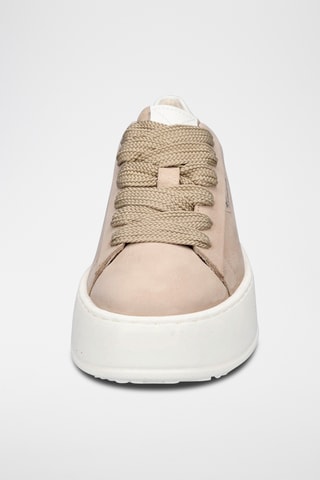 Baskets plateformes en cuir - Rose clair