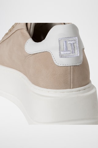 Baskets plateformes en cuir - Rose clair