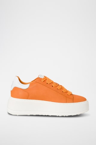 Baskets plateformes en cuir - Orange