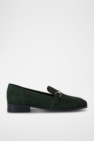 Mocassins en nubuck - Vert foncé