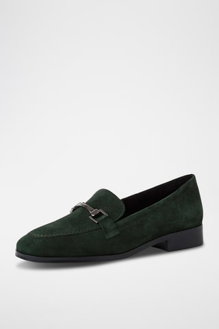 Mocassins en nubuck - Vert foncé