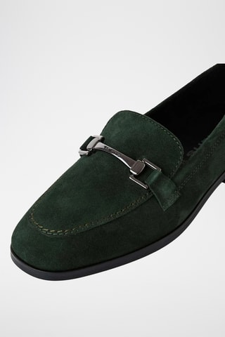Mocassins en nubuck - Vert foncé
