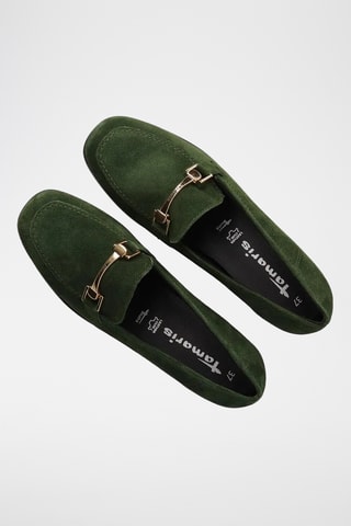 Mocassins en nubuck - Vert foncé