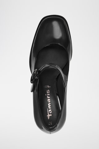 Babies à talons en cuir verni - Noir