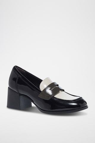Mocassins à talons - Vert olive et noir