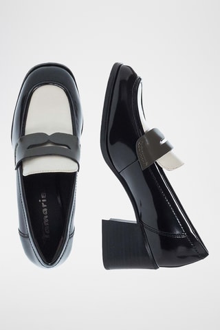 Mocassins à talons - Vert olive et noir