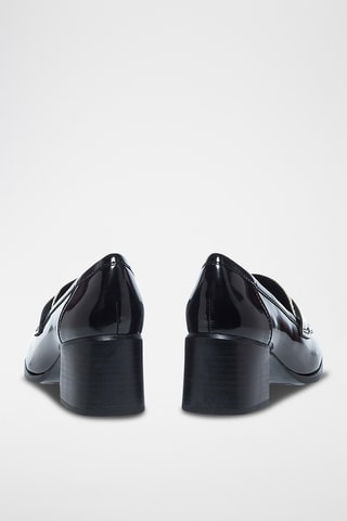 Mocassins à talons - Vert olive et noir