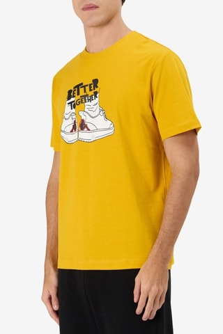 Camiseta Glabu - Blanco y amarillo
