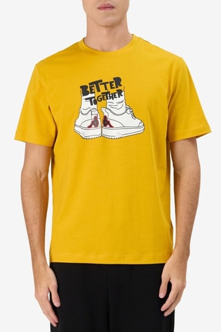 Camiseta Glabu - Blanco y amarillo