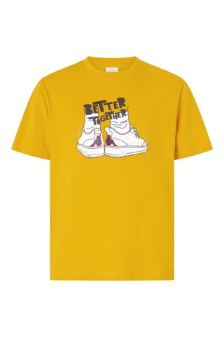 Camiseta Glabu - Blanco y amarillo