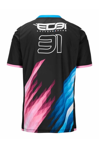 Camiseta de Fórmula 1 Esteban Ocon BWT Alpine F1 Team - Negro, azul y rosa