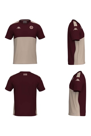 Maillot slim de rugby en coton biologique Union Bordeaux Bègles - Marron