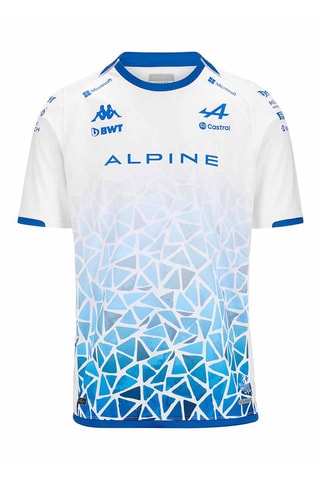 Camiseta de Fórmula 1 Pierre Gasly et Esteban Ocon BWT Alpine F1 Team Kombat 2024 Barcelona - Blanco y gris