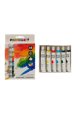 6 bottiglie di pittura acrilica - 12 ml