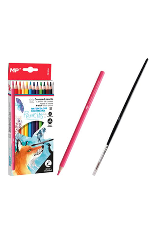 12 matite colorate acquerelli e pennello per sfumare - 3 mm