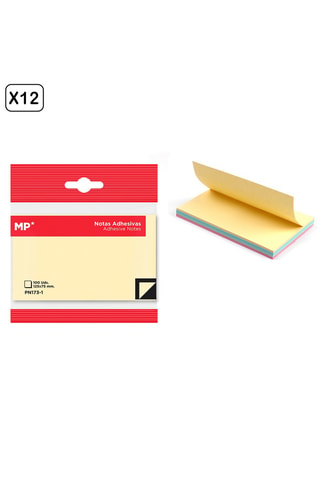 12 bloc-notes adesivi - 100 fogli - Multicolore