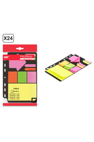 24 bloc-notes adesivi - 9 x 25 fogli