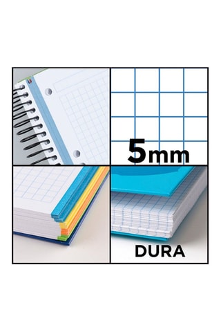 6 quaderni a quadretti a spirale - 120 fogli - Giallo e rosa - 231 x 295 mm