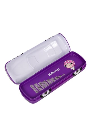 Astuccio metallico Auto da corsa - Bianco e viola