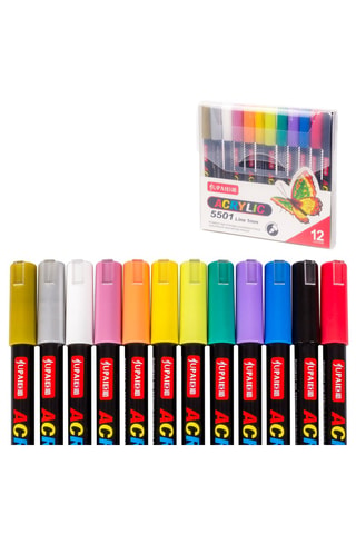 12 pennarelli per pittura acrilica - 12 inchiostri