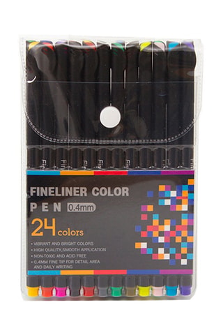 24 pennarelli a punta fine - 0,4 mm