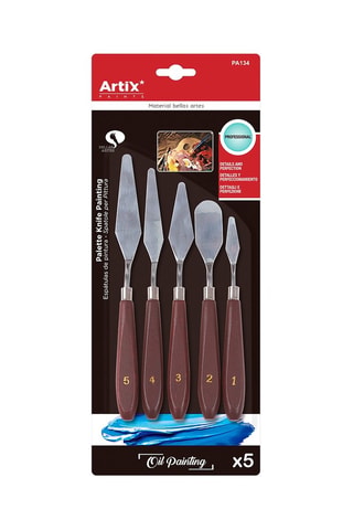 5 spatole da pittura in legno