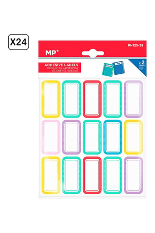 24 x 2 fogli di etichette adesive - Multicolore