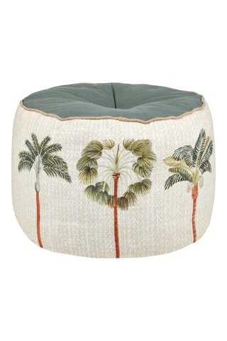 Puf Casablanca - Blanco y verde - 40 x 30 cm