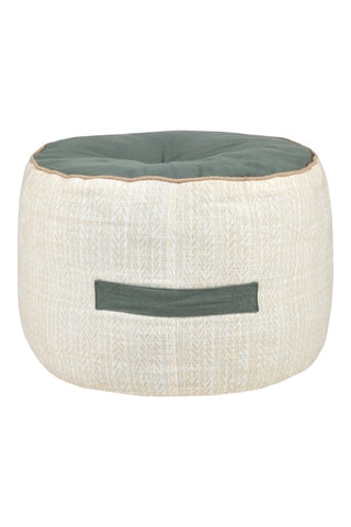 Puf Casablanca - Blanco y verde - 40 x 30 cm