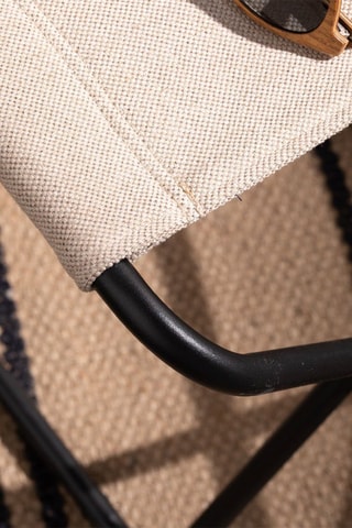 Taburete plegable Kargo SImplicity - 31 x 35 x 42 cm - Negro y beige