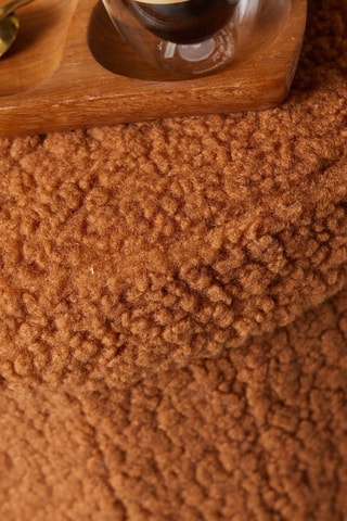 Taburete con arcón plegable - Caramelo - Tejido de rizo