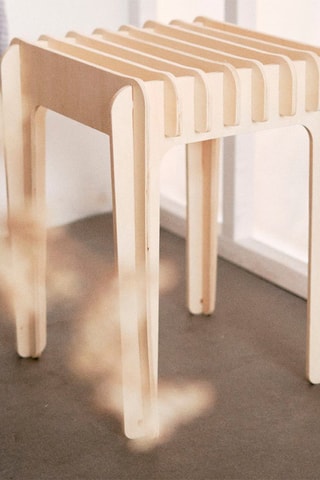 Taburete cuadrado de madera Simplicity - 35 x 35 x 45 cm - Natural