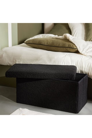 Banco con arcón - 79 x 38 x 38 cm - Negro