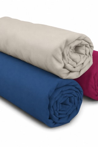 3 sábanas bajeras de algodón 57 hilos/cm² - Beige y azul