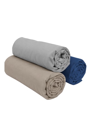 3 sábanas bajeras de algodón 57 hilos/cm² - Beige y gris claro
