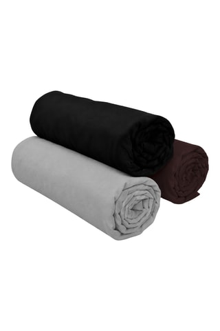 3 sábanas bajeras de algodón 57 hilos/cm² - Marrón y negro