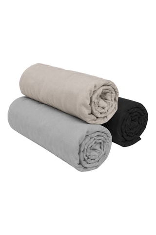 3 sábanas bajeras de algodón 57 hilos/cm² - Gris y beige