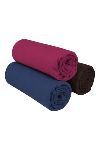 3 sábanas bajeras de algodón 57 hilos/cm² - Azul y negro