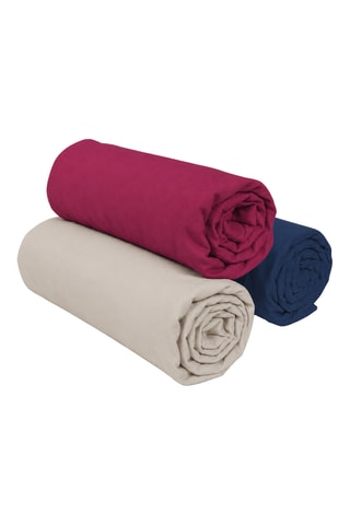 3 sábanas bajeras de algodón 57 hilos/cm² - Azul y beige