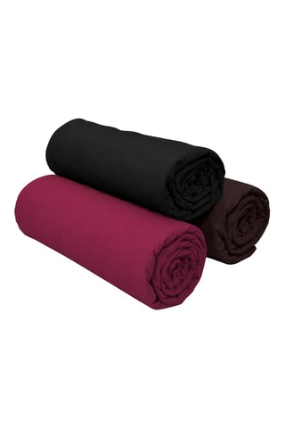 3 sábanas bajeras de algodón 57 hilos/cm² - Marrón y negro