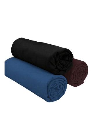 3 sábanas bajeras de algodón 57 hilos/cm² - Azul y negro