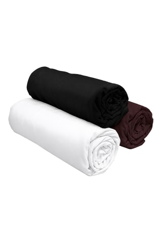 3 sábanas bajeras de algodón 57 hilos/cm² - Blanco y negro