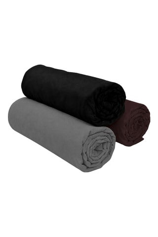 3 sábanas bajeras de algodón 57 hilos/cm² - Negro y gris