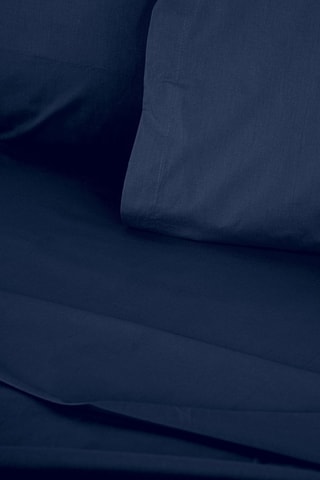 Sábana bajera de algodón reforzado 57 hilos/cm² Tonne Marie - Azul oscuro