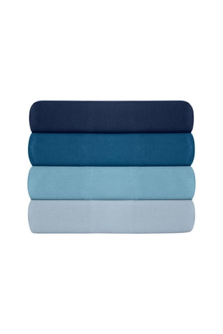 Sábana bajera de algodón reforzado 57 hilos/cm² Tonne Marie - Azul oscuro