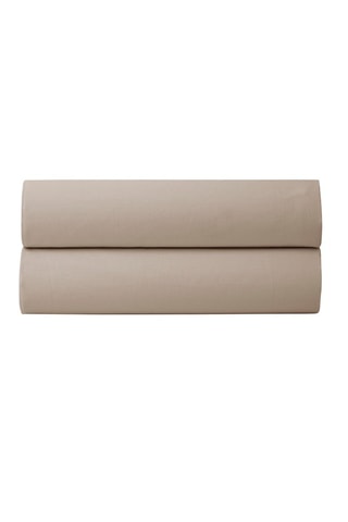 Sábana bajera de percal de algodón 80 hilos/cm² Julian - Topo