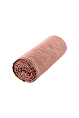 Sábana bajera de algodón 57 hilos/cm² - Rosa viejo