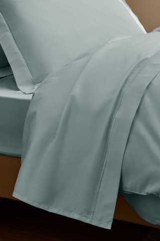 Sábana bajera de satén de algodón 120 hilos/cm² Prestige - Aguamarina -