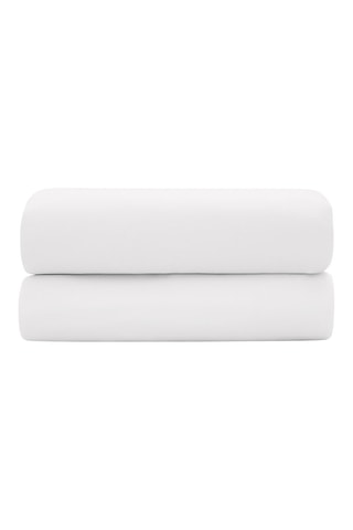 Sábana bajera de satén de algodón 120 hilos/cm² Prestige - Blanco