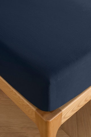 Sábana bajera de algodón 57 hilos/cm² - Azul noche